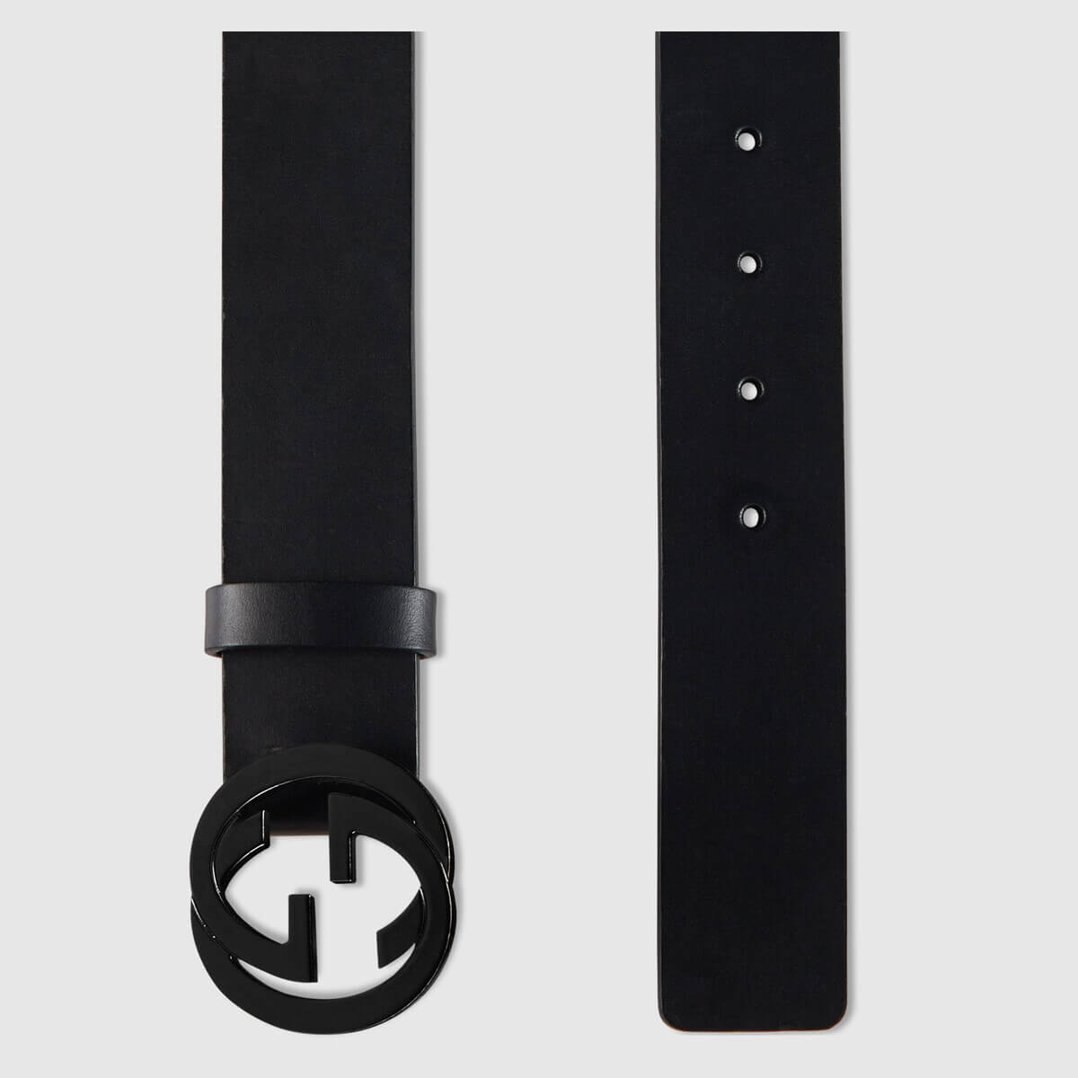 Leather belt with interlockingG - Gucci 